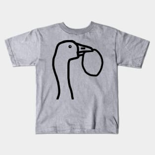 Portrait of a Goose Stealing an Easter Egg Outline Kids T-Shirt